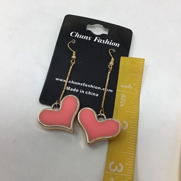 Lightweight Heart Dangle Earrings (H15) - Picture 3 of 5